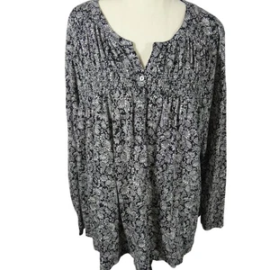 Blusa Style & Co XL para mujer cuello en V mangas largas campesina floral - Imagen 1 de 8