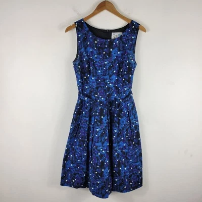 Modcloth Bea & Dot Starry Night Celestial Belted Fit and Flare Midi Swing Dress - Image 1 of 4