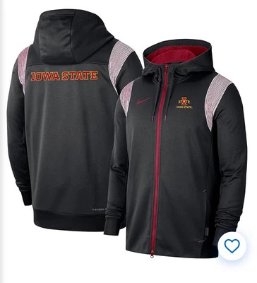 Nike Iowa State Cyclones Men's L Therma-FIT Full Zip Hoodie Jacket Black - Image 1 of 4