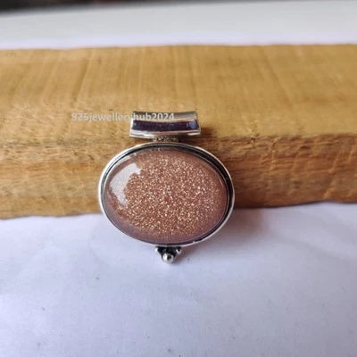 Precioso colgante de piedras preciosas de piedra solar de plata de ley 925 promesa regalo colgante PG6215 Foto 1 de 4