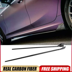 For BMW G20 G28 320i 330i 2020-2024 REAL CARBON Side Skirt Extension Lip Spoiler - Picture 1 of 15