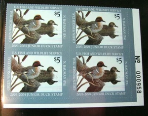 US Duck Plate Block Stamps Scott # JDS11 Green-winged Teal 2003 MNH L495  - Bild 1 von 1
