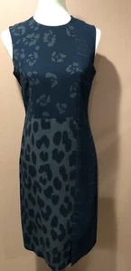 salvatore ferragamo blue balck animal print sheath sleeveless dress size 40$1990 - Picture 1 of 12