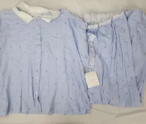 Liz Claiborne Woman Women's 2 pc Pajama Set PJS New Pants Shirt Blue White Sz 3X - Picture 1 of 11