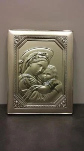 Gemälde Flachrelief Madonna mit Kind GUERRINI IC833 in Silber - Bild 1 von 1
