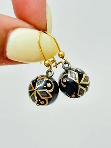 Piquet Gold Overlay Ball Earrings - Picture 1 of 8