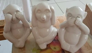 White China Three Wise Monkeys - Picture 1 of 1