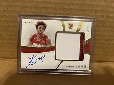 2019 Panini Immaculate Collection Romeo Langford Rookie RC Patch Auto RPA 58/99! - Image 1 of 3