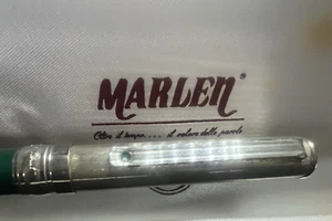 Marlen Pen Fountain Pen Silver 925 Lacquer Green Pen Iridium (M) Warranty - Picture 1 of 13