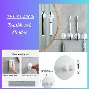 Suction Cup Toothbrush Holder Toothbrush Storage Rack Bathroom Decor Summer - Picture 1 of 7