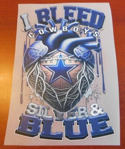 Dallas Cowboys 8" DTF Heat Transfer Iron On FREE Shipping (B17) - Picture 1 of 1