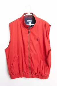 PGA TOUR Jacket Mens XL Sleeveless Full Zip Vest Windbreaker Collared Red - Picture 1 of 5