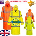 PORTWEST Hi Vis Rain Reflective Jacket Waterproof Hooded Safety Work Coat H445