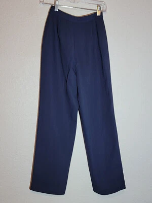 style & co Pantalones de vestir para mujer talla 2p recto tiro medio frente plano azul oscuro Foto 1 de 4