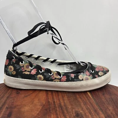Converse Rina Damenschuhe 8 schwarz bunt Blumen Schnür-Ballerinas flache Turnschuhe - Bild 1 von 4