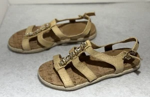 Tommy Hilfiger Sz 6M Brown Cork Gemstone Embellished Strappy Slingback Sandals - Picture 1 of 13