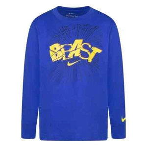 Nike Boys (Kids) Game Royal "Beast" Long Sleeve Graphic Tee (86L141-U89) Siz 4/6 - Picture 1 of 4