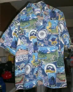 CAMISA REYN SPOONER COLORADO ROCKIES MLB HAWAIANA ALOHA TALLA PEQUEÑA NUEVA SIN ETIQUETAS - Imagen 1 de 4