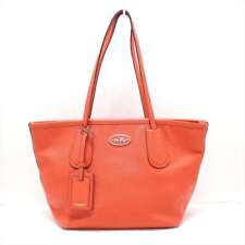 Auth COACH - 33954 Orange Leather Tote Bag