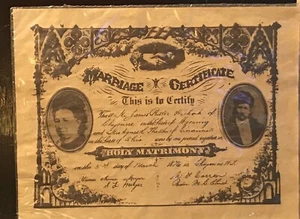 Hickok Marriage Certificate Reproduction on Parchment Paper 8-1/2x11" - #8062 - Picture 1 of 2