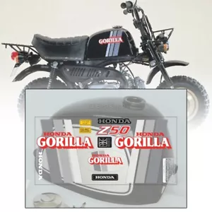 Sticker Emblem Logo For Honda Gorilla 1981 Complete set LR Side Fuel Tank V6 Z50 - Imagen 1 de 3