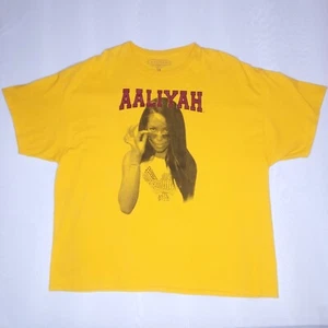 Camiseta retrato estampado gráfico AALIYAH Y2K para mujer talla 3X amarillo Skatercore - Imagen 1 de 3