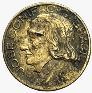 OBVERSE LAMINATION ERROR 1951 Brazil 10 Centavos KM# 561 Lot C4-428 Bonifácio - Picture 1 of 4