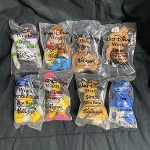 2001 Mini Bean Disney Kellogg's- Buzz,Woody,Donald,Daisy,,Simba & Grover SEALED - Picture 1 of 1