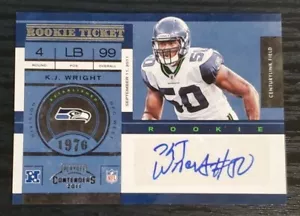 2011 Playoff Contenders #197 Rookie Ticket KJ Wright Auto - Picture 1 of 2