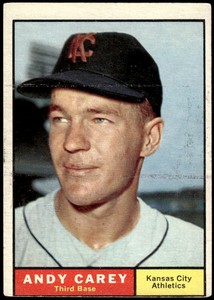 1961 TOPPS ANDY CAREY 518 VG BASEBALL KANSAS CITY ATHLETICS