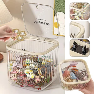 Mini Dust Proof Pop-Up Storage Box Dustbin Desktop Makeup Organizer Holder Case - Picture 1 of 19