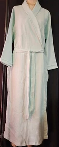 Size Medium Carole Aqua Blue Fleece Warm & Snugly Wrap Robe USA Made Close Out - Picture 1 of 2