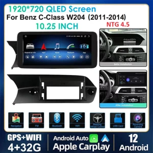 10.25" Car GPS Stereo Radio Carplay 4+32G For Mercedes Benz C Class W204 2011-14 - Picture 1 of 21