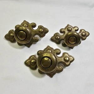 Set of 3 Vintage KBC N5930 Brass Drawer Pulls with Knob 3 1/8" by 2" - Picture 1 of 3