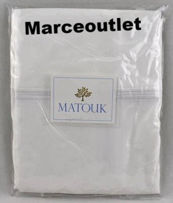 Matouk Essex Cotton Percale KING Pillowcases White / White - Image 1 of 3