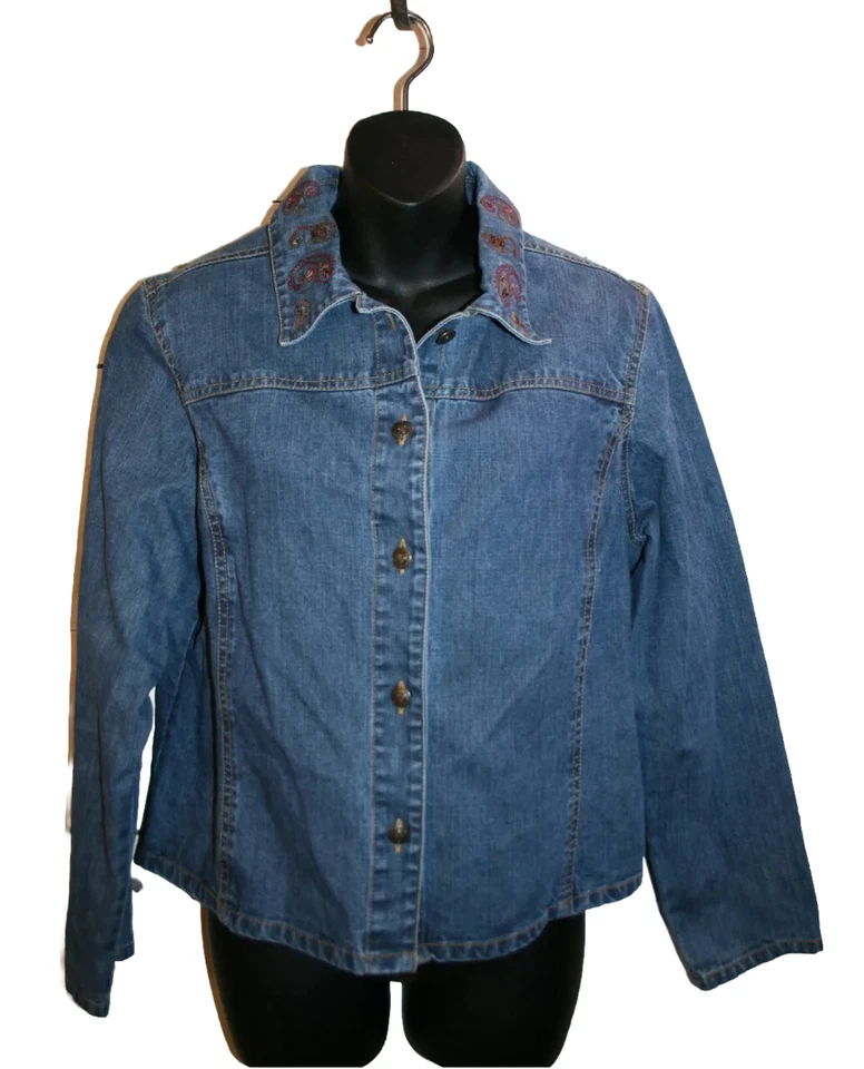 Chaqueta vaquera para mujer Petite Sophisticate, talla L 100 % algodón Foto 1 de 4