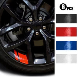 6x Reflective Car Wheel Rim Vinyl Decal Stripes Sticker For 16"-21" Accessories - Bild 1 von 12
