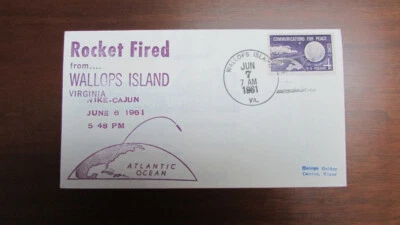 UNITED STATES ROCKET FIRED WALLOPS ISLAND NIKE CAJUN 6-6-1961 ADDRESSED COVER - Image 1 of 2