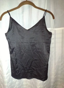 XS Womens Silk Satin Tank Cami Sleeveless Shirt Strappy Camisole Casual Tops - Picture 1 of 2