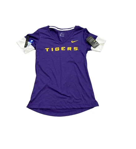 NWT NEW LSU Tigers Nike Women's V-Neck Tri Blend Shirt Size Small Cover