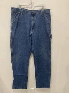 Pantalones de mezclilla holgados para hombre Wrangler 38x34 carpintero azul oscuro 94LSWDV - Imagen 1 de 13