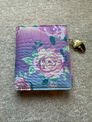 Betsey Johnson Rosa y Púrpura Floral Cartera Labios Dije Foto 1 de 4