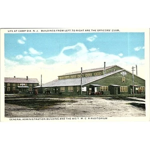 c1910 Life at Camp Dix NJ Officers Club YMCA - Spanish American War Postcard PE7 - Bild 1 von 2