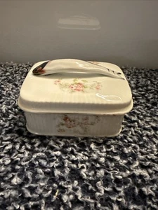 Victoria Austria Porzellan Sardinendose figürlich Fischgriff Blumen - Bild 1 von 9