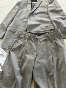 Haggar 44L 36X32 grau Herren Sakko Hosenanzug, mit Hemd & Krawatte - Bild 1 von 18