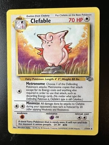 Pokemon Card Clefable 17/64 WOTC Non Holo Jungle Set Rare - Picture 1 of 2