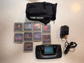 Sega Game Gear Console Bundle w/ 10 Games, Case & Power Cord &ndash; READ DESCRIPTION