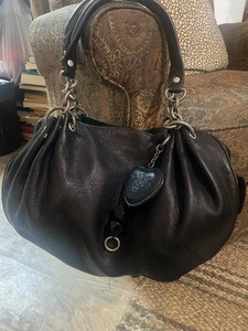 Seltene Vintage Juicy Couture Doppeltaschen aus schwarzem Leder. Hobo Chic Tasche - Bild 1 von 9