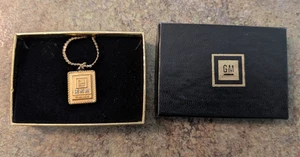 Vintage GM Employee 40 Year Service Pendant Necklace 3 Diamonds 1/10 10K w Box - Picture 1 of 7
