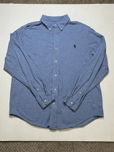 Polo Ralph Lauren Herren federleichtes Netz Größe Large Tall LGTL Hemd blau Pony - Bild 1 von 3